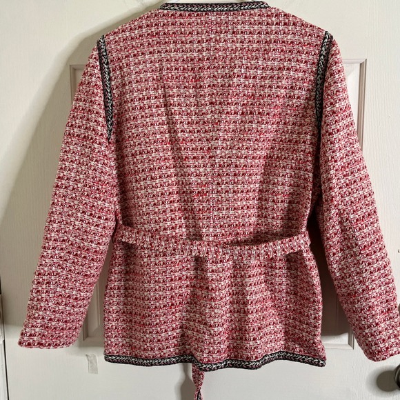 Maje Women's Venetia Two-Tone Tweed Jacket Pink Sz 40 Preppy Old Money - Picture 9 of 11